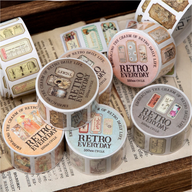 Label Printer Tape - 25mm*2m Vintage Letter Washi Decor Tapes