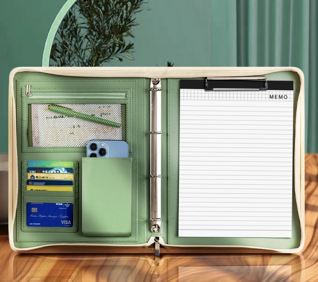 Portfolio Folder Zip - New A4 Zippered Padfolio Folder, Multi-Function