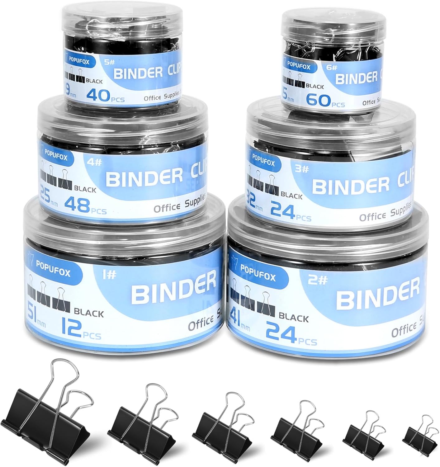 Binder Clip Assorted - Binder Clips 208 PCS Assorted Sizes