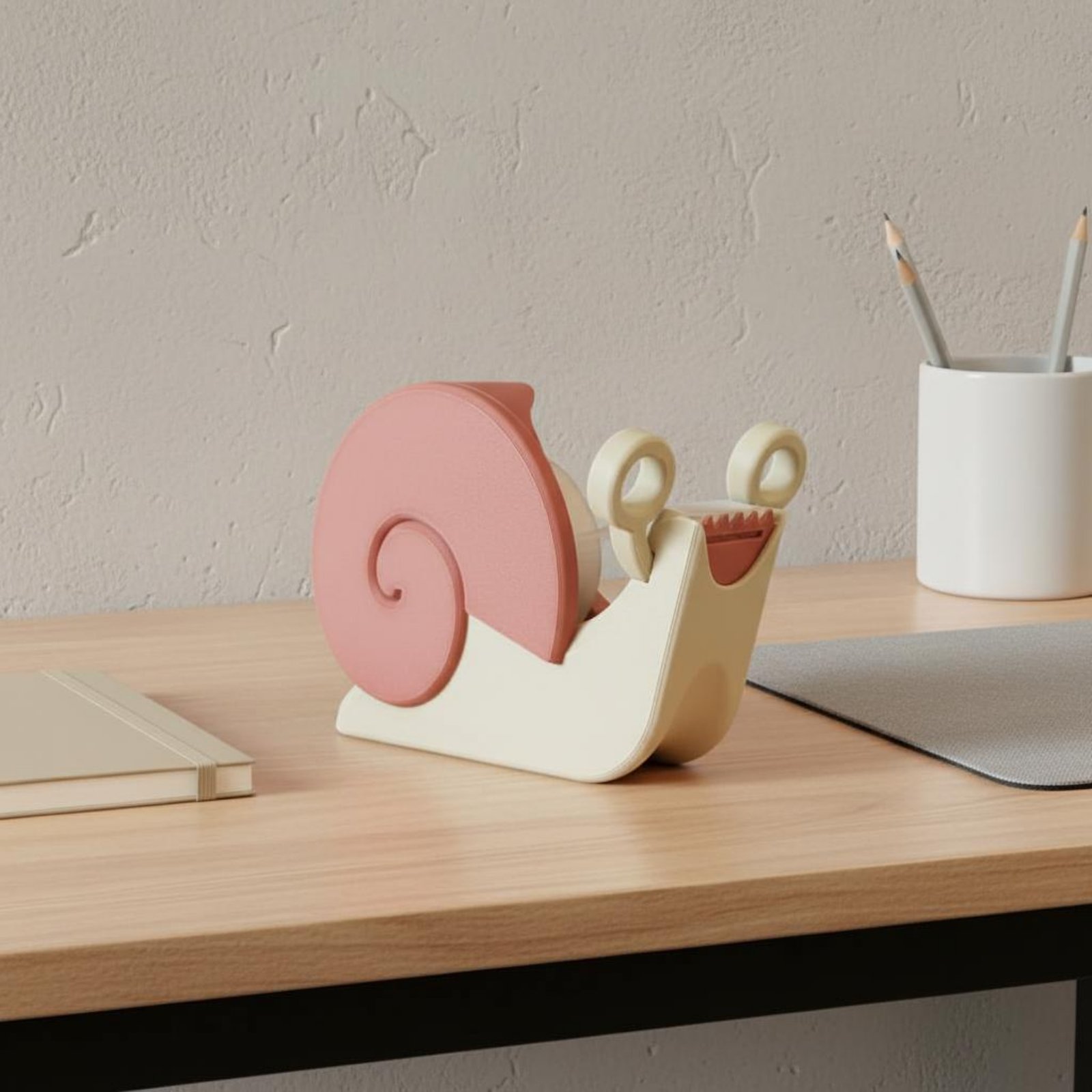 Supply Of Office Stationery - Snail-Shaped Tape Dispenser Pink Shell Snail