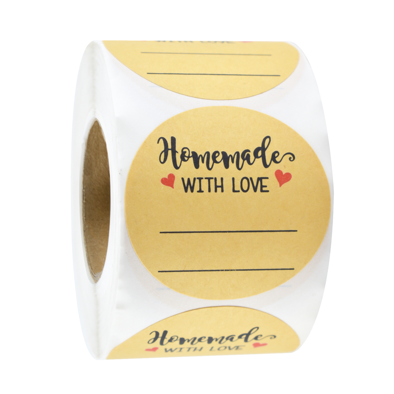 Sticker Label Roll - 200Pcs 2-Inch Round Writable Kraft Adhesive