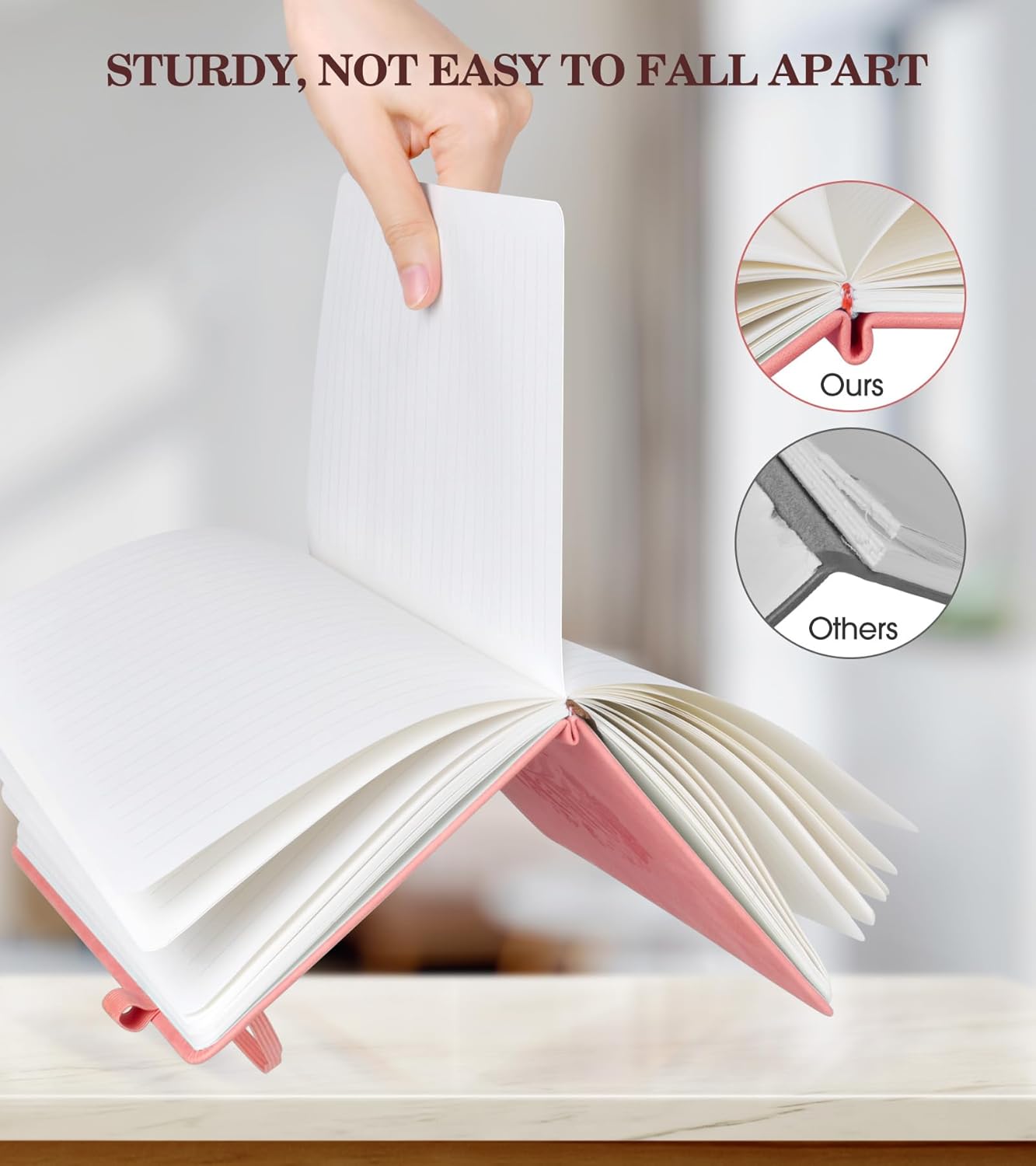 A5 Pink Hardcover Leather Jour - Journal Leather Hardcover avaliação e preço