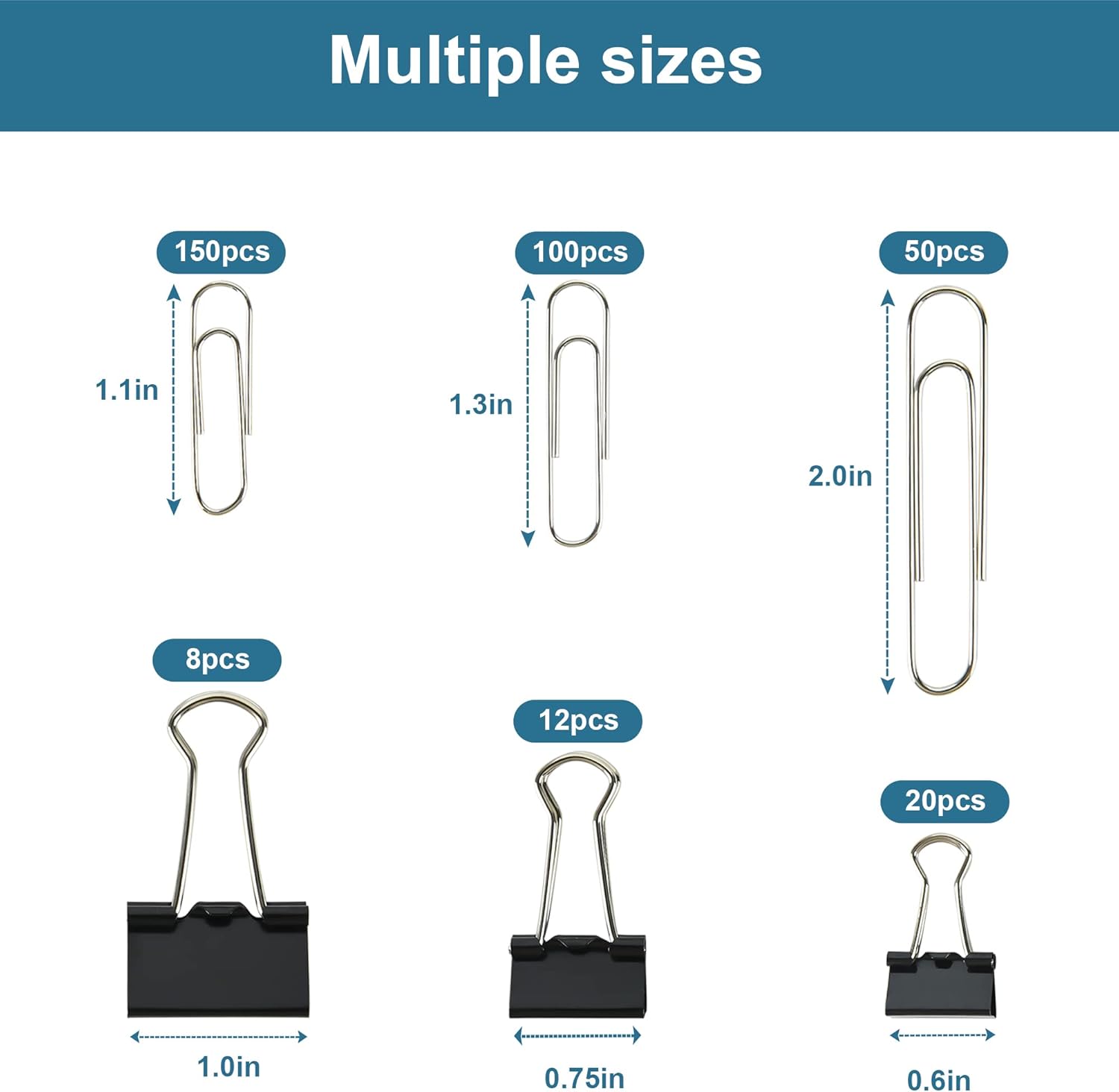 340pcs Binder Clips & Paper Cl - Binder Clip Assorted avaliação e preço