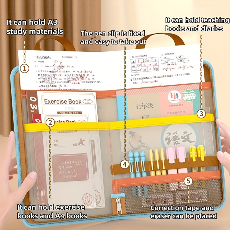 L-shaped A4 file bag, large op - Portfolio Folder Zip avaliação e preço