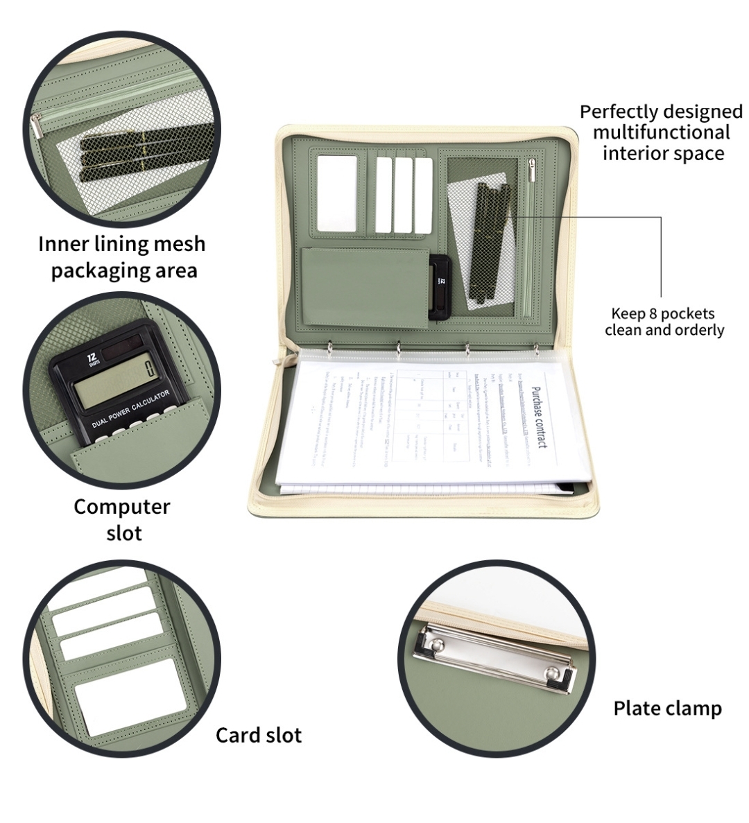 New A4 Zippered Padfolio Folde - Portfolio Folder Zip avaliação e preço