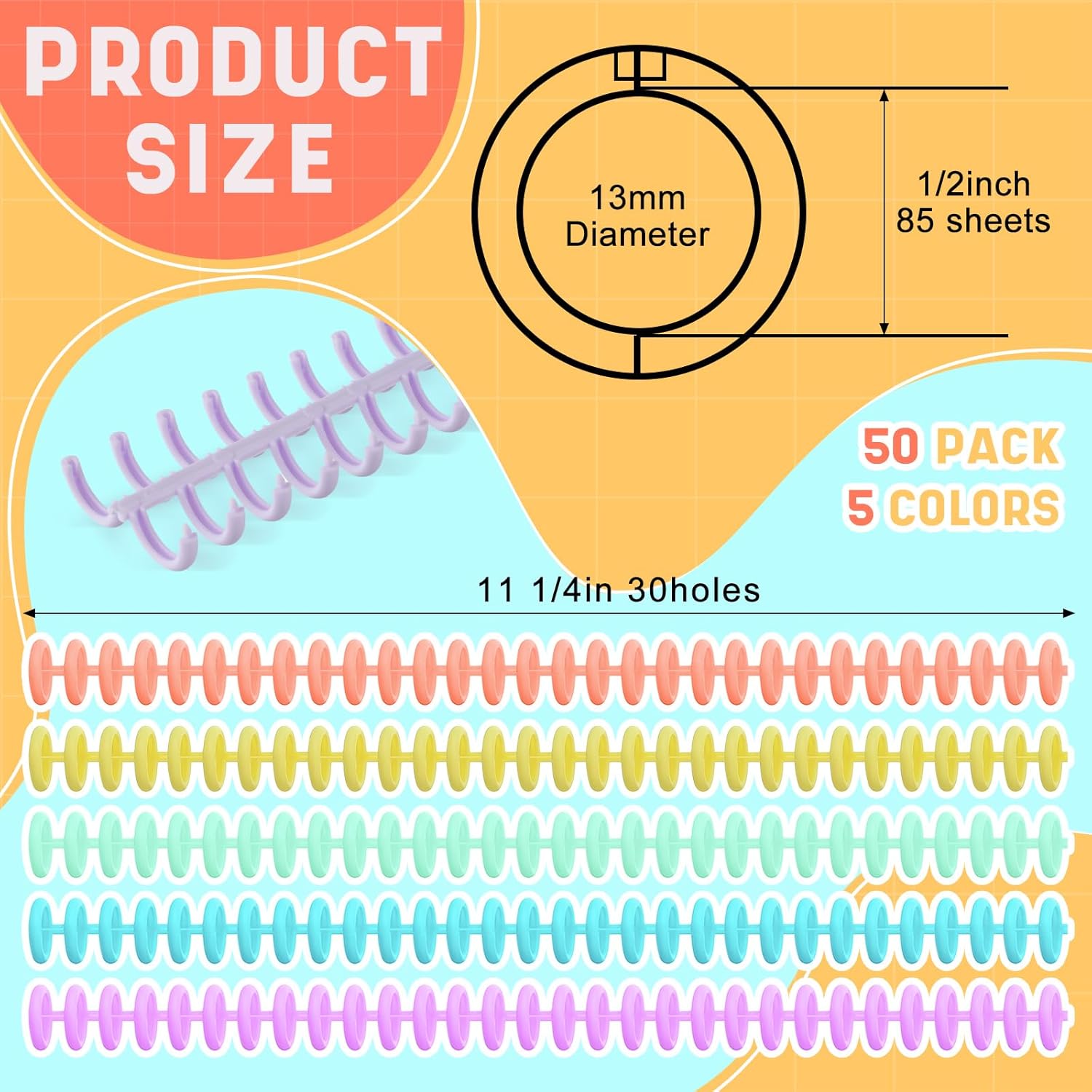 50 Pcs Comb Binding Spines 1/2 - Binding Comb Plastic avaliação e preço