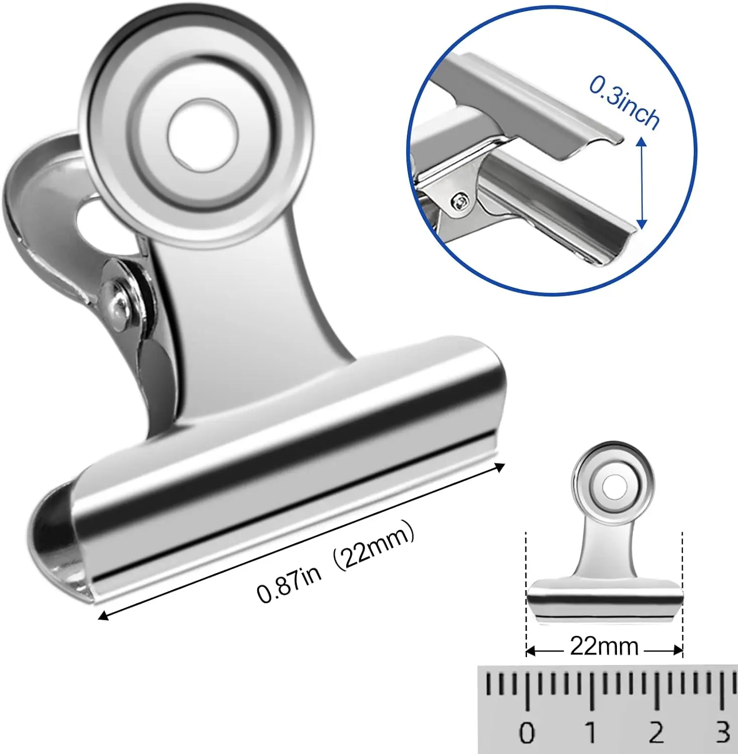 40/20PCS  Set Mini 21x23mm Met - Binder Clip Assorted avaliação e preço