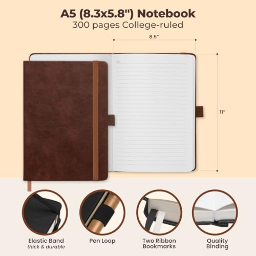 Lined Leather Bound Journal No - Journal Leather Hardcover avaliação e preço