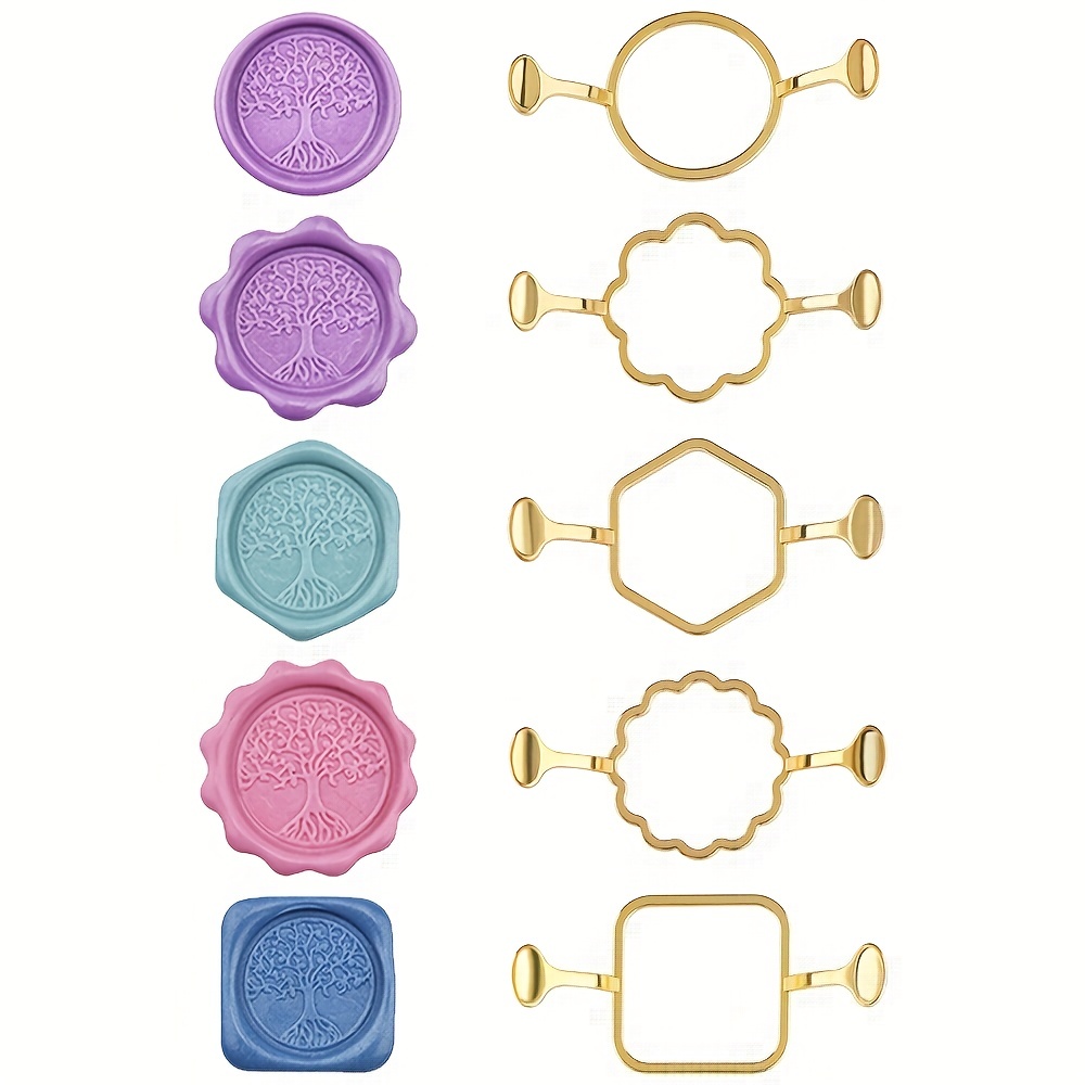 5-Pack Hexagon Square Metal Wa - Wax Seal Stamp Kit avaliação e preço