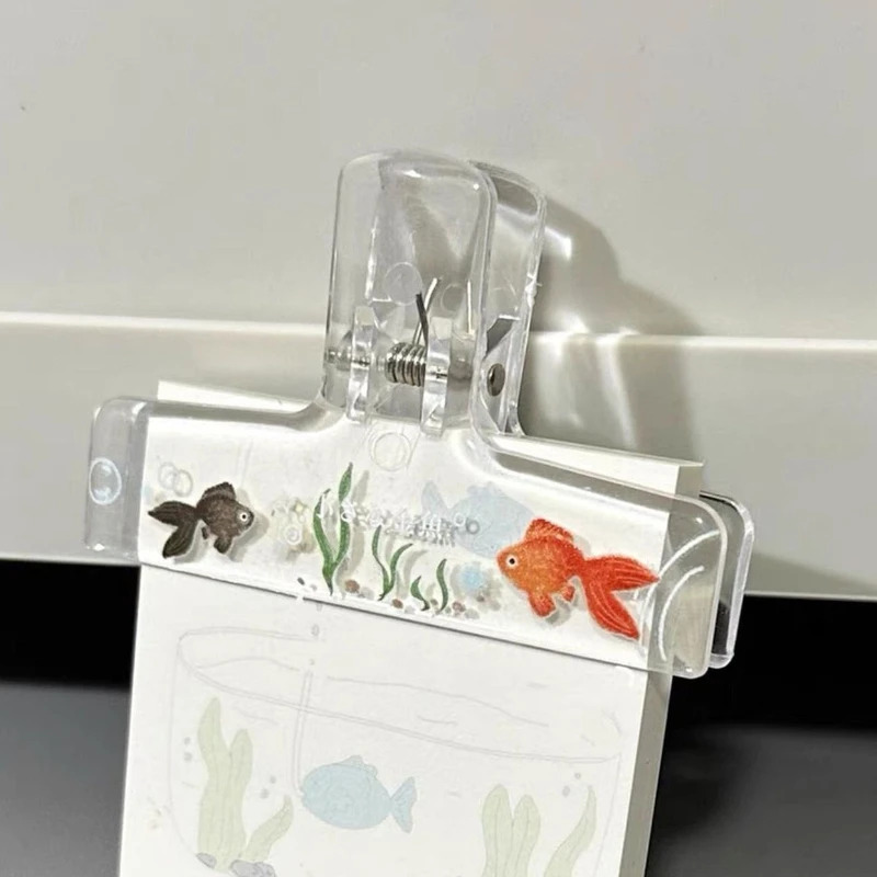1PC Transparent Acrylic Goldfi - Binder Clip Assorted avaliação e preço