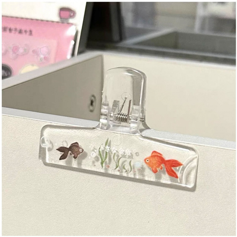 1PC Transparent Acrylic Goldfi - Binder Clip Assorted avaliação e preço