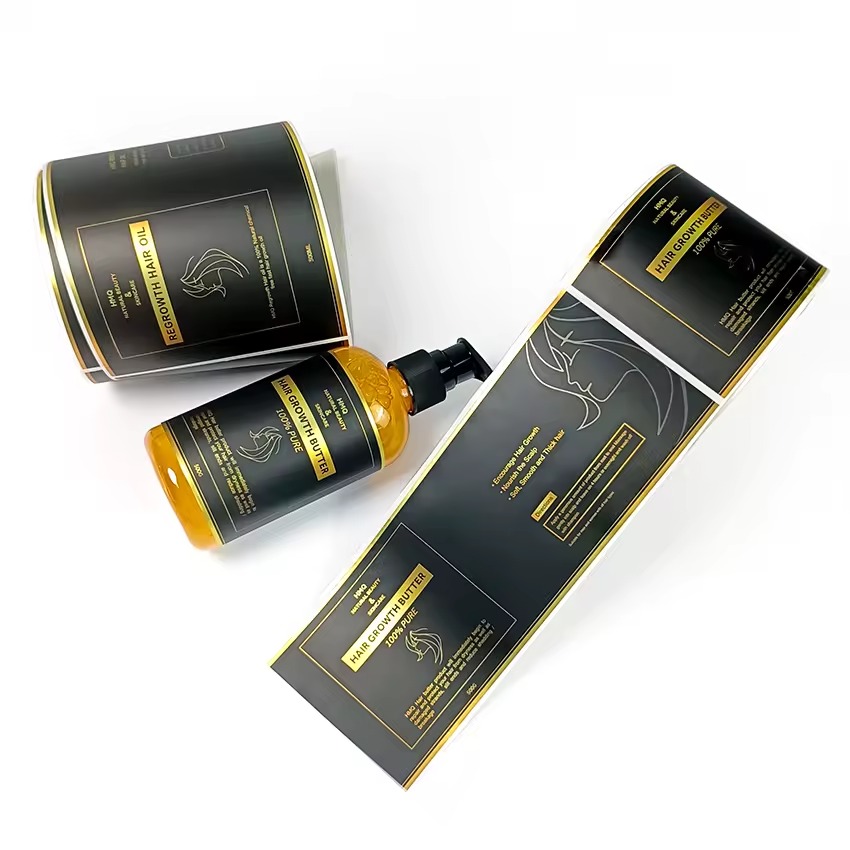 Custom Luxury Gold Foil Vinyl  - Sticker Label Roll avaliação e preço