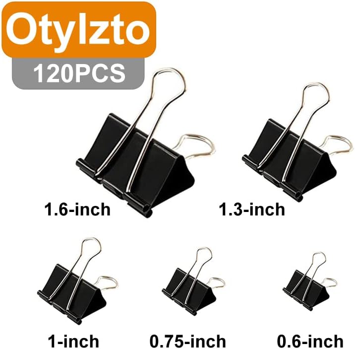 120Pcs Binder Clips Assorted S - Binder Clip Assorted avaliação e preço