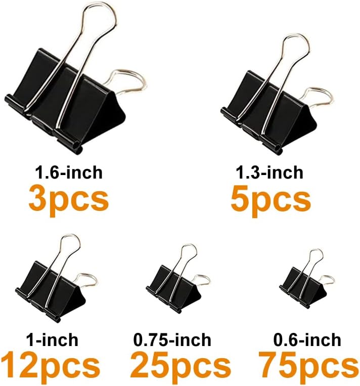 120Pcs Binder Clips Assorted S - Binder Clip Assorted avaliação e preço