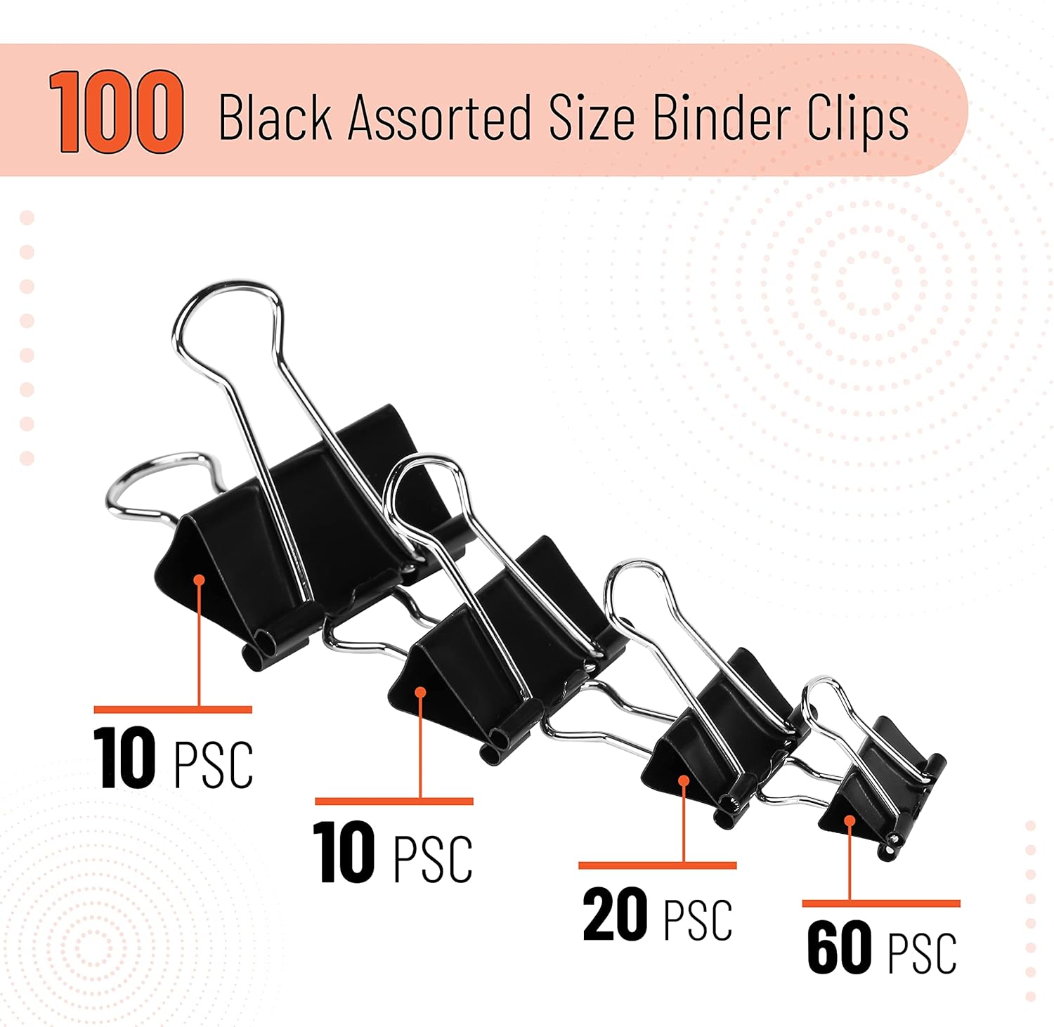 Binder Clips, 100 pcs Assorted - Binder Clip Assorted avaliação e preço