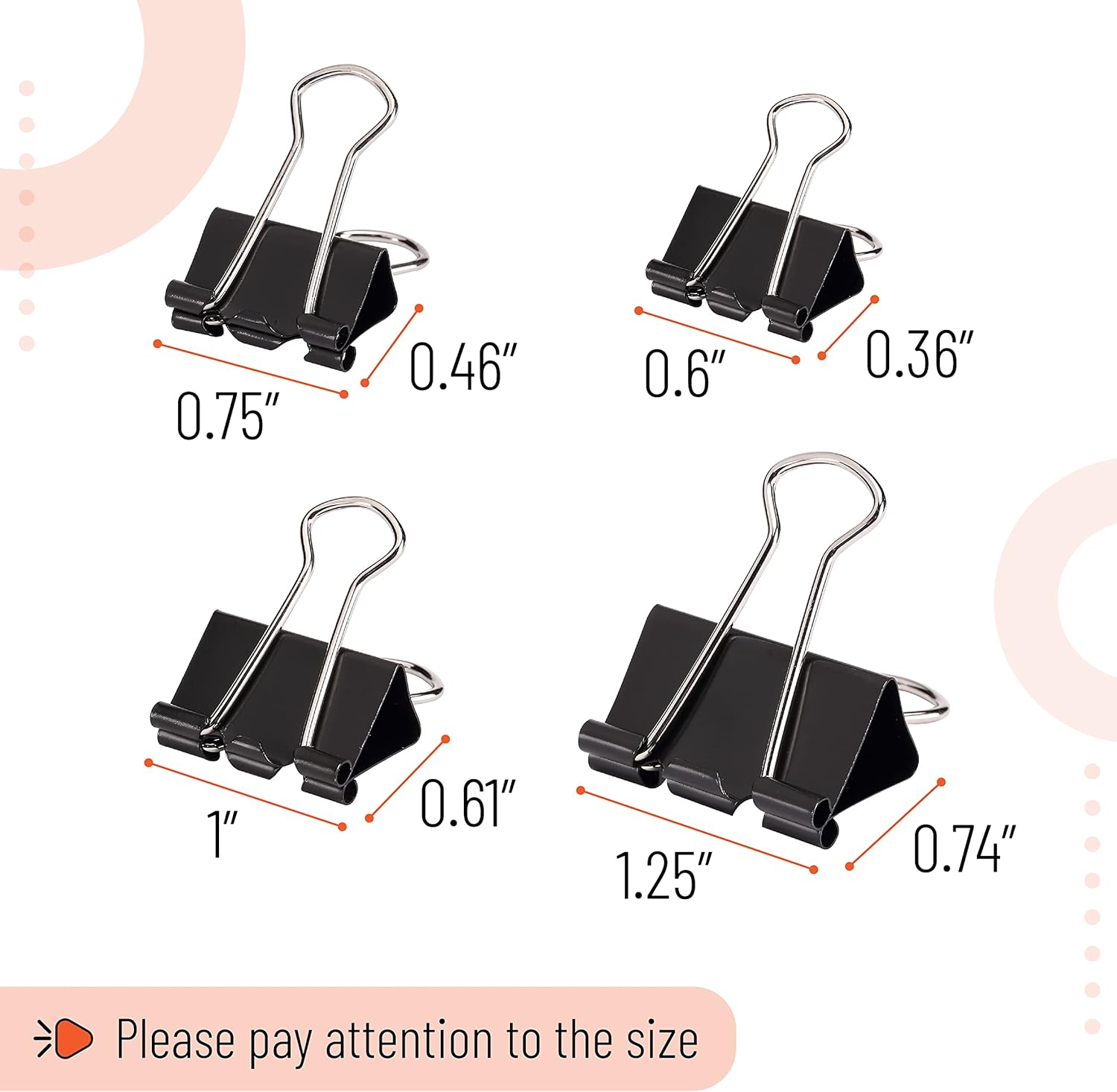 Binder Clips, 100 pcs Assorted - Binder Clip Assorted avaliação e preço
