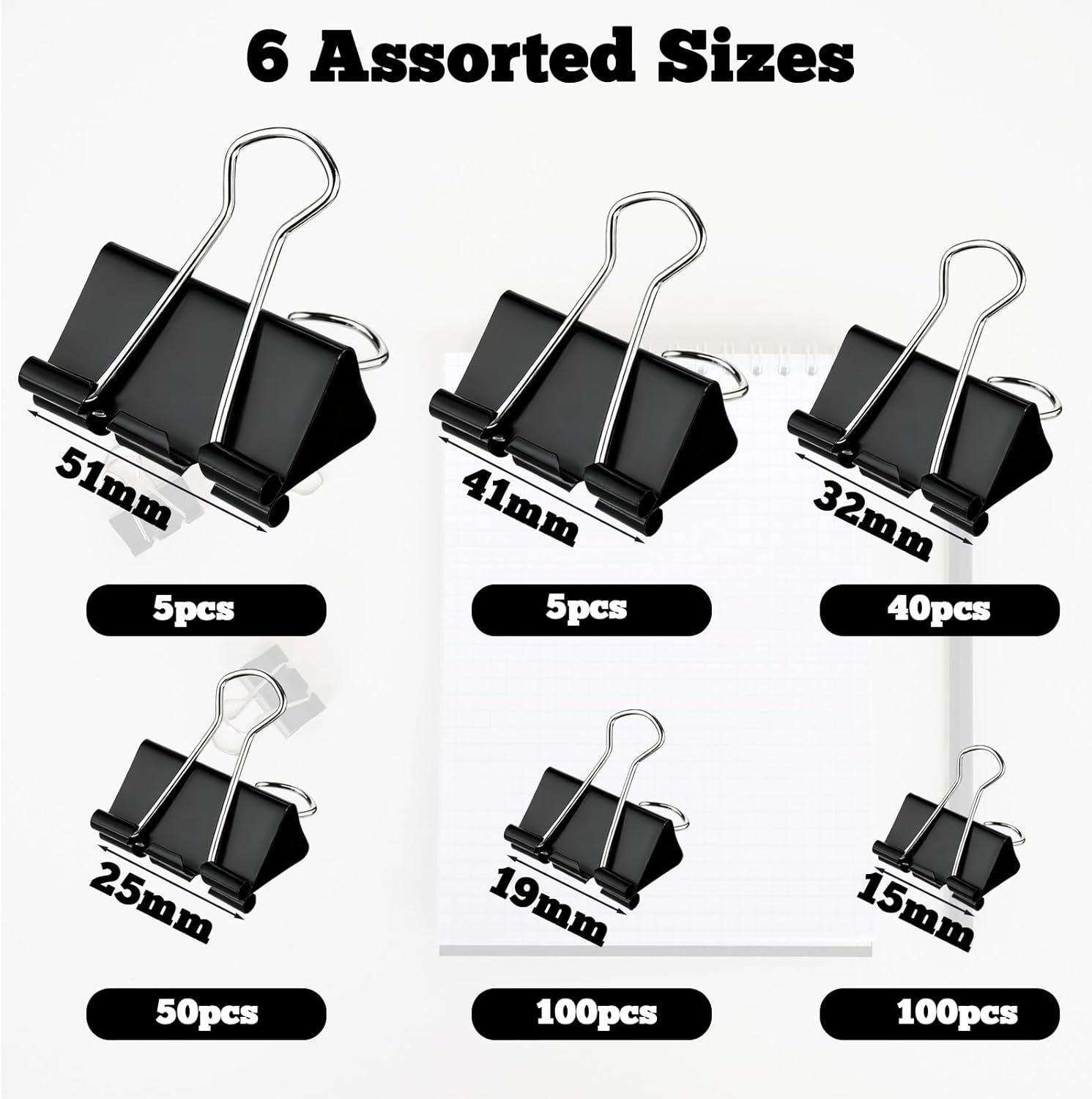 300 Pcs Binder Clips Assorted  - Binder Clip Assorted avaliação e preço