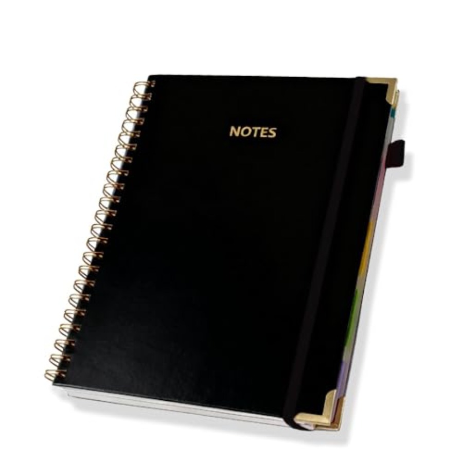 Hardcover Spiral Five Subject  - Journal Leather Hardcover avaliação e preço