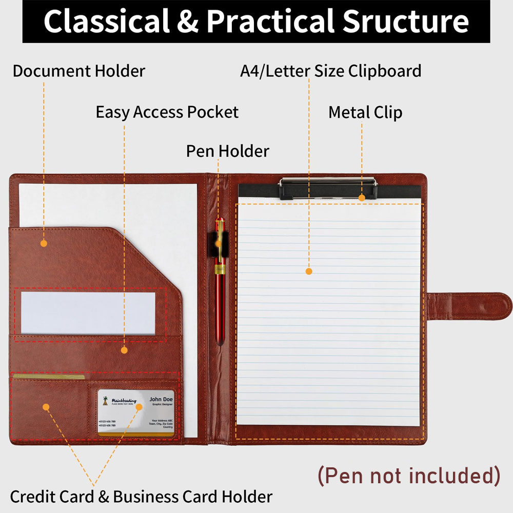 Multifunctional leather folder - Portfolio Folder Zip avaliação e preço