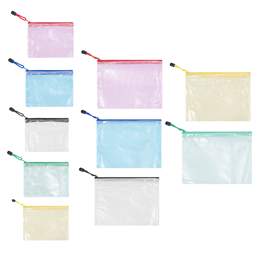 10Pcs Mesh Zipper Pouch A5 A6  - Portfolio Folder Zip avaliação e preço