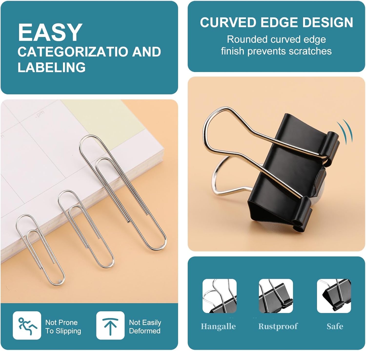 360 Pcs Paper Clips & Binder C - Binder Clip Assorted avaliação e preço