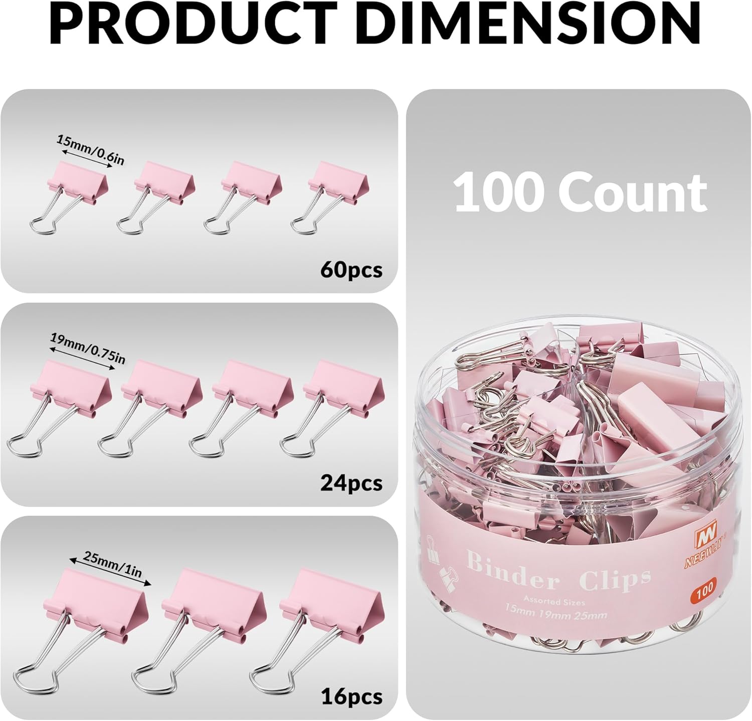 100 Count Binder Clips Assorte - Binder Clip Assorted avaliação e preço