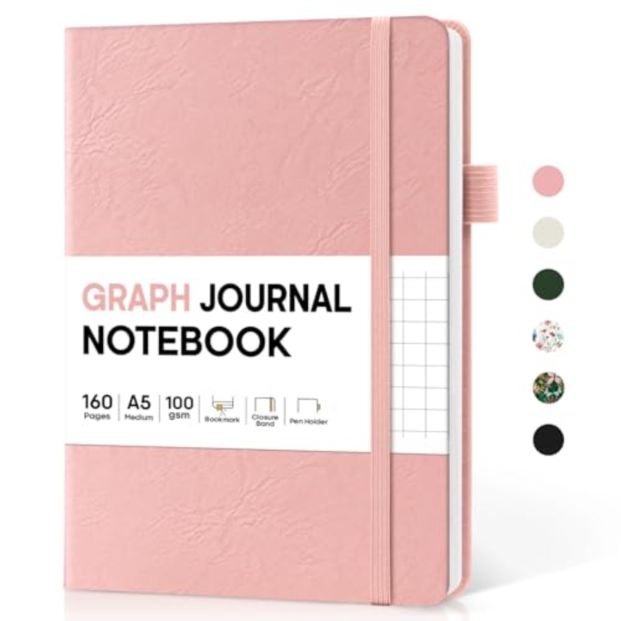 A5 Graph Journal Notebook for  - Journal Leather Hardcover avaliação e preço
