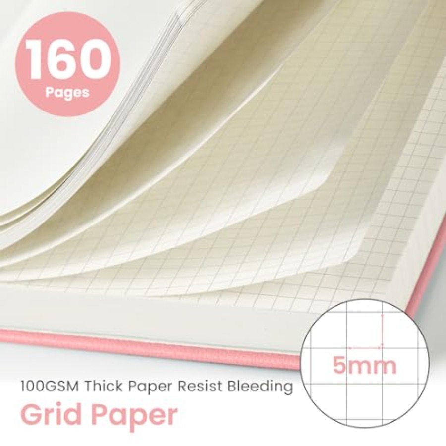 A5 Graph Journal Notebook for  - Journal Leather Hardcover avaliação e preço
