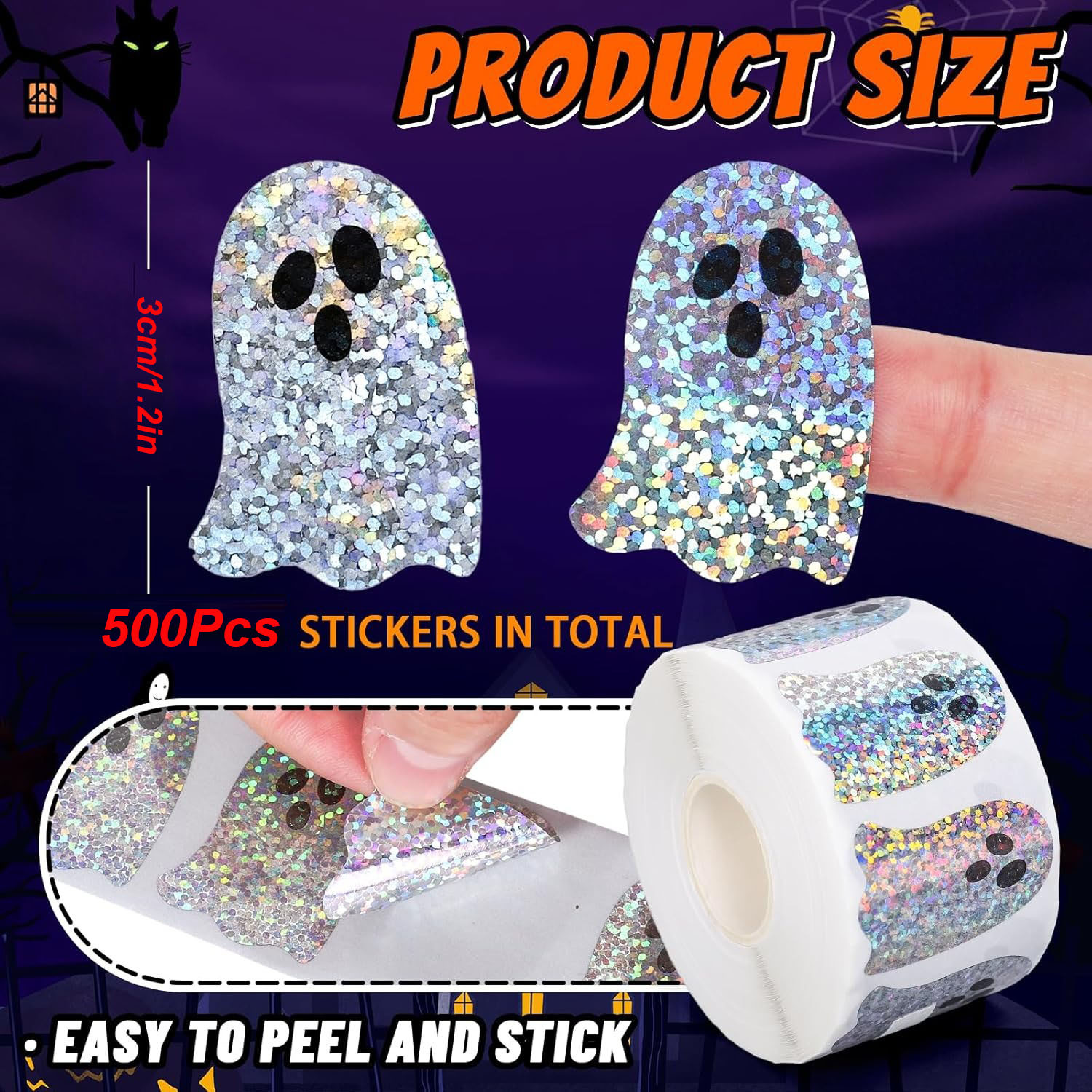 Ghost-Shaped DIY Waterproof St - Sticker Label Roll avaliação e preço