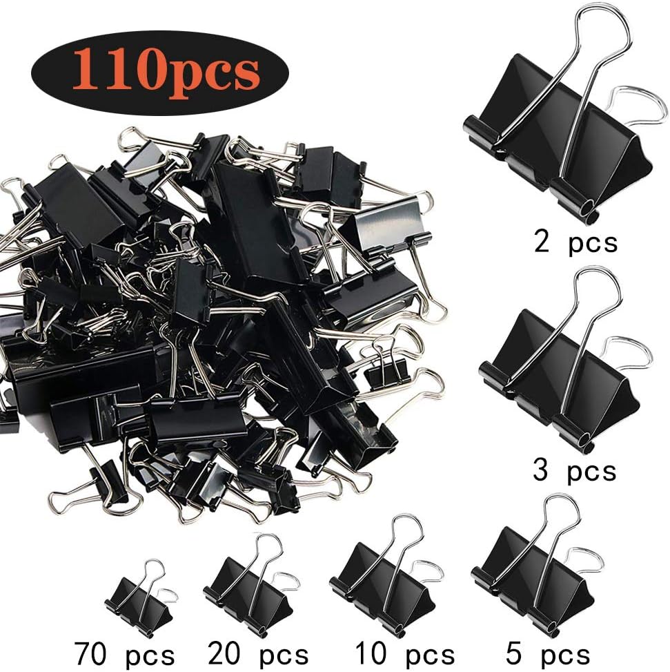 110 PCS Binder Clips Assorted  - Binder Clip Assorted avaliação e preço