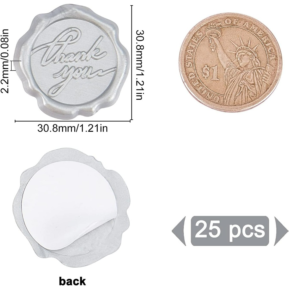 Adhesive Wax Seal Stickers 25P - Wax Seal Stamp Kit avaliação e preço